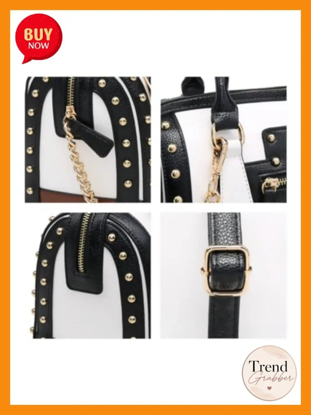 Shiny Patent Faux Leather Barrel Top Handle Satchel Shoulder Bag with Rivet